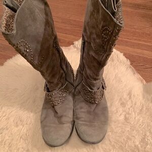Vintage Cowboy Boots with Studs and Buckles